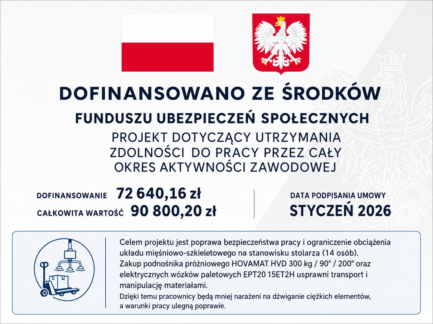 Informacja o dotacji dla ROJEK OKNA I DRZWI Sp. z o.o.